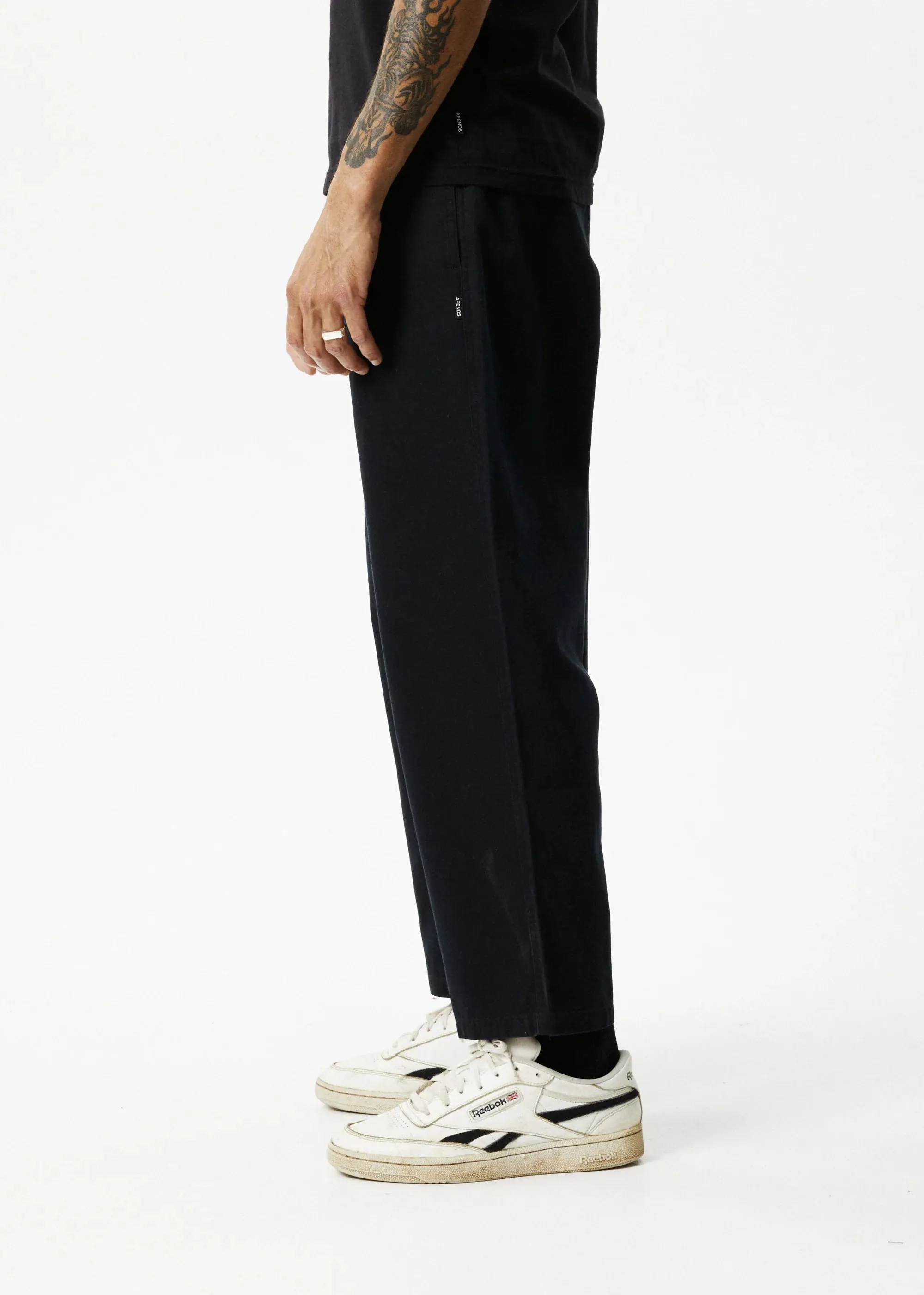 Afends Ninety Eights Recycled Elastic Waist Pant - Black