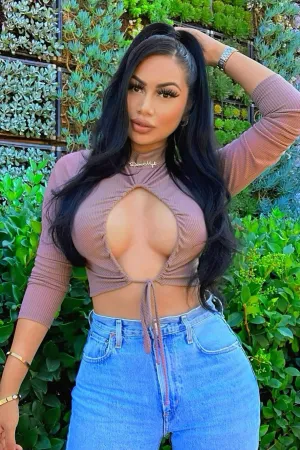 Anything But Subtle Ribbed Crop Top - Mocha