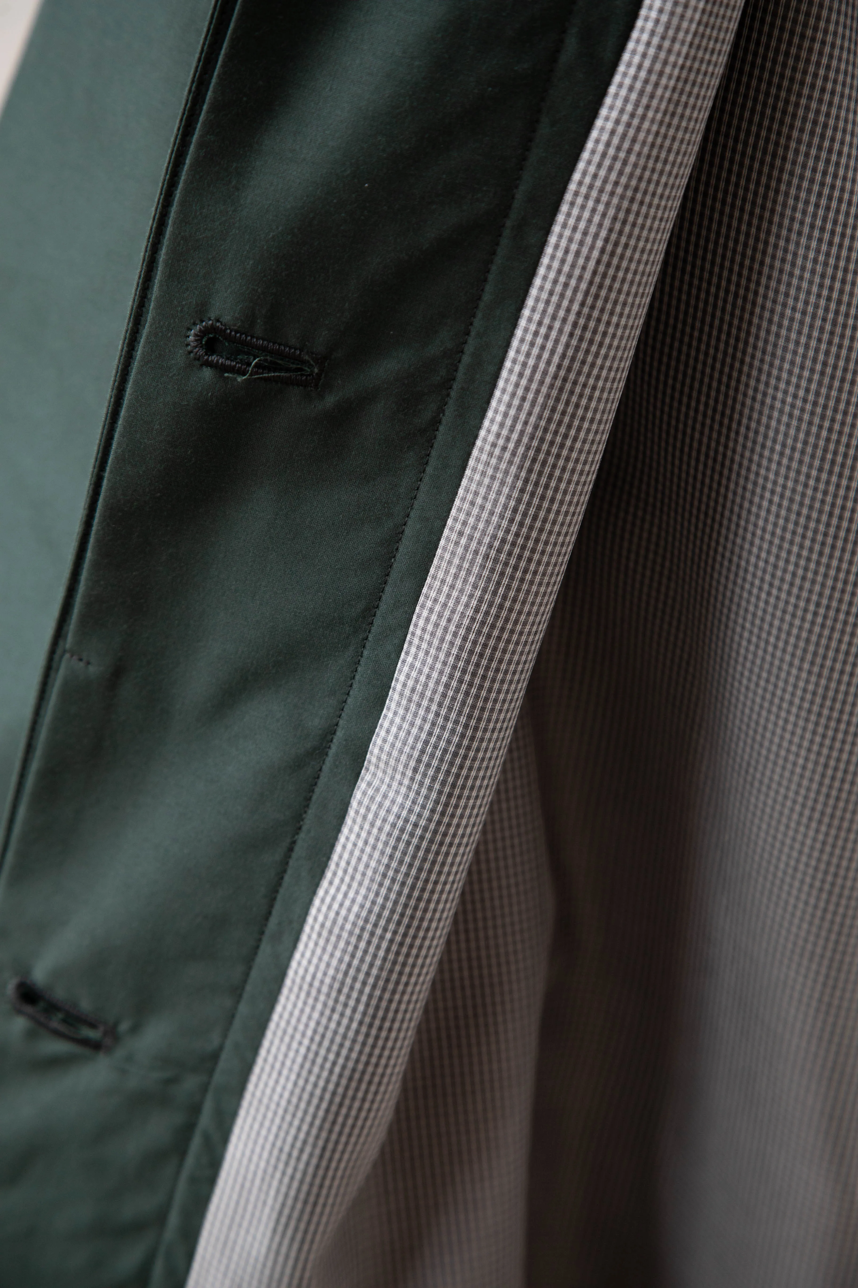 Arts & Science | Silk Cotton Taffeta Bal Collar Coat in Dark Green