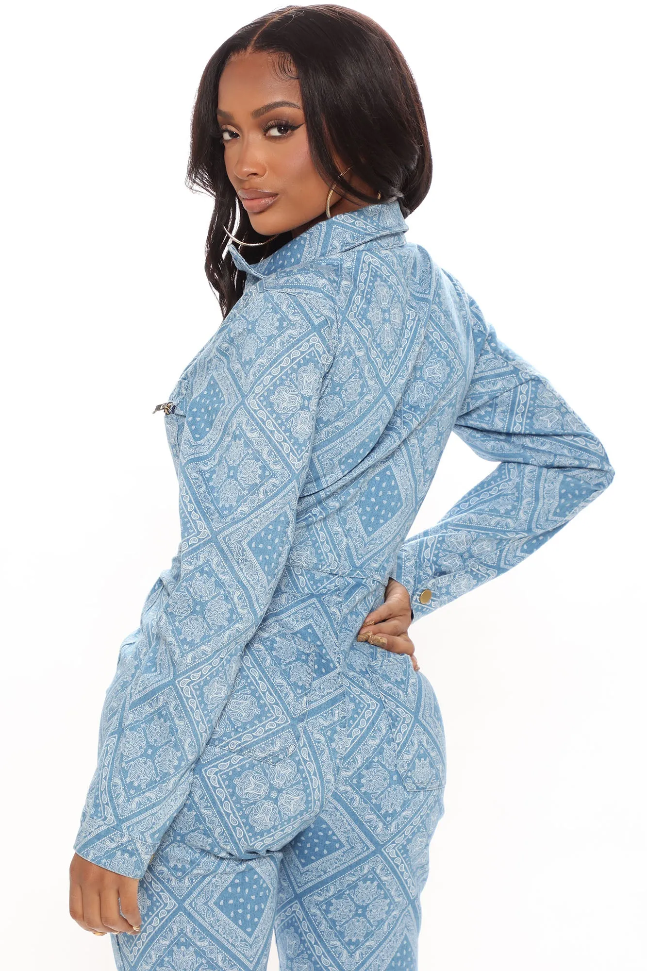 Bandana Babe Denim Jumpsuit - Blue Wash