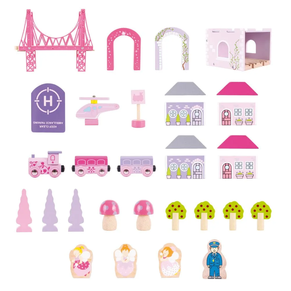 Bigjigs Rail Fairy Town Wooden Train Set