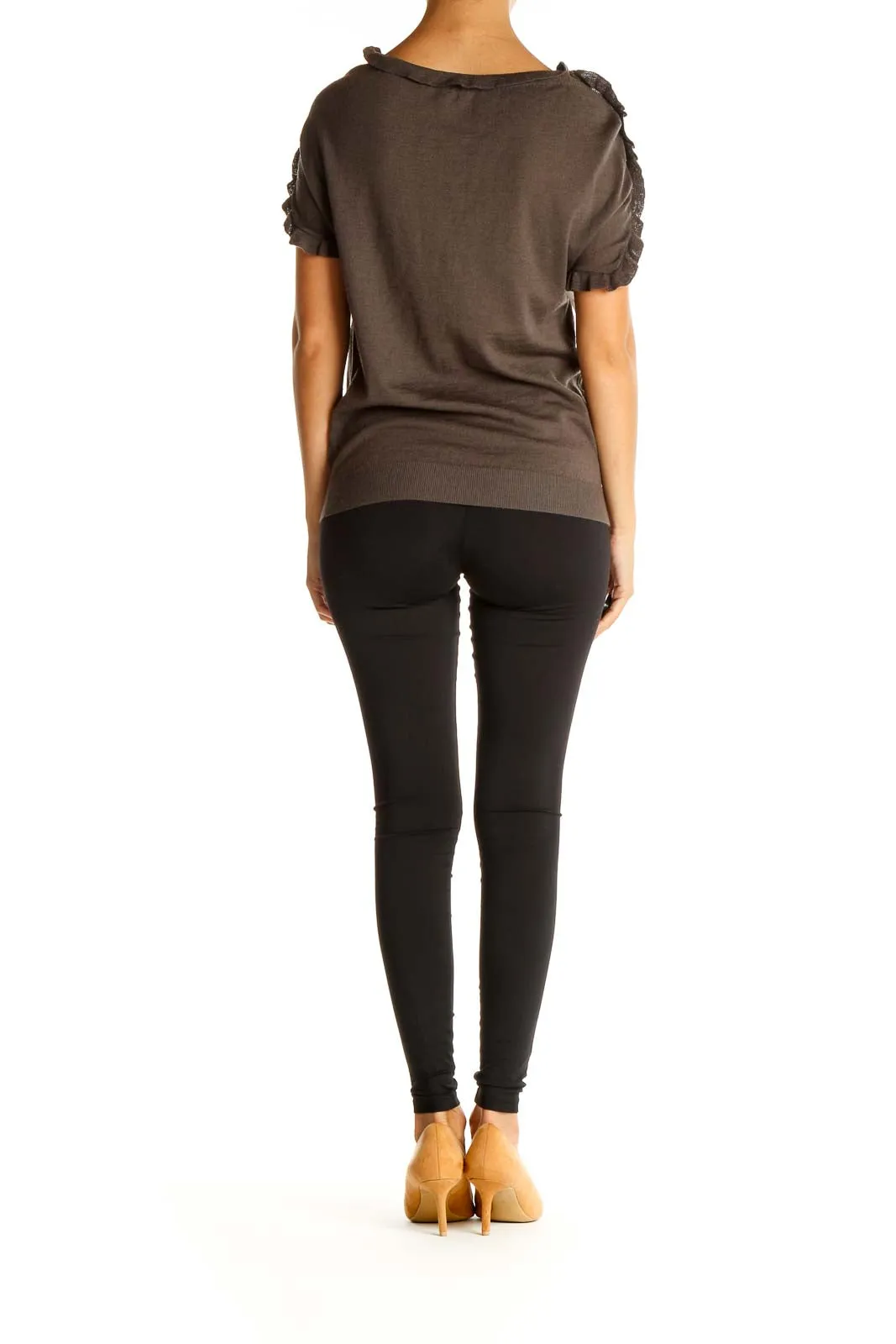 Brown Solid All Day Wear Blouse