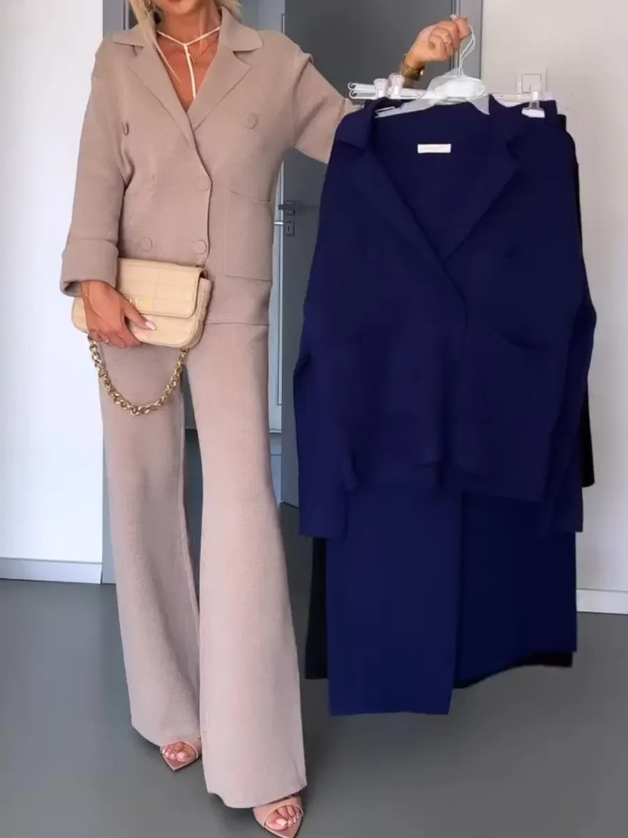 Casual Knit Cardigan Set