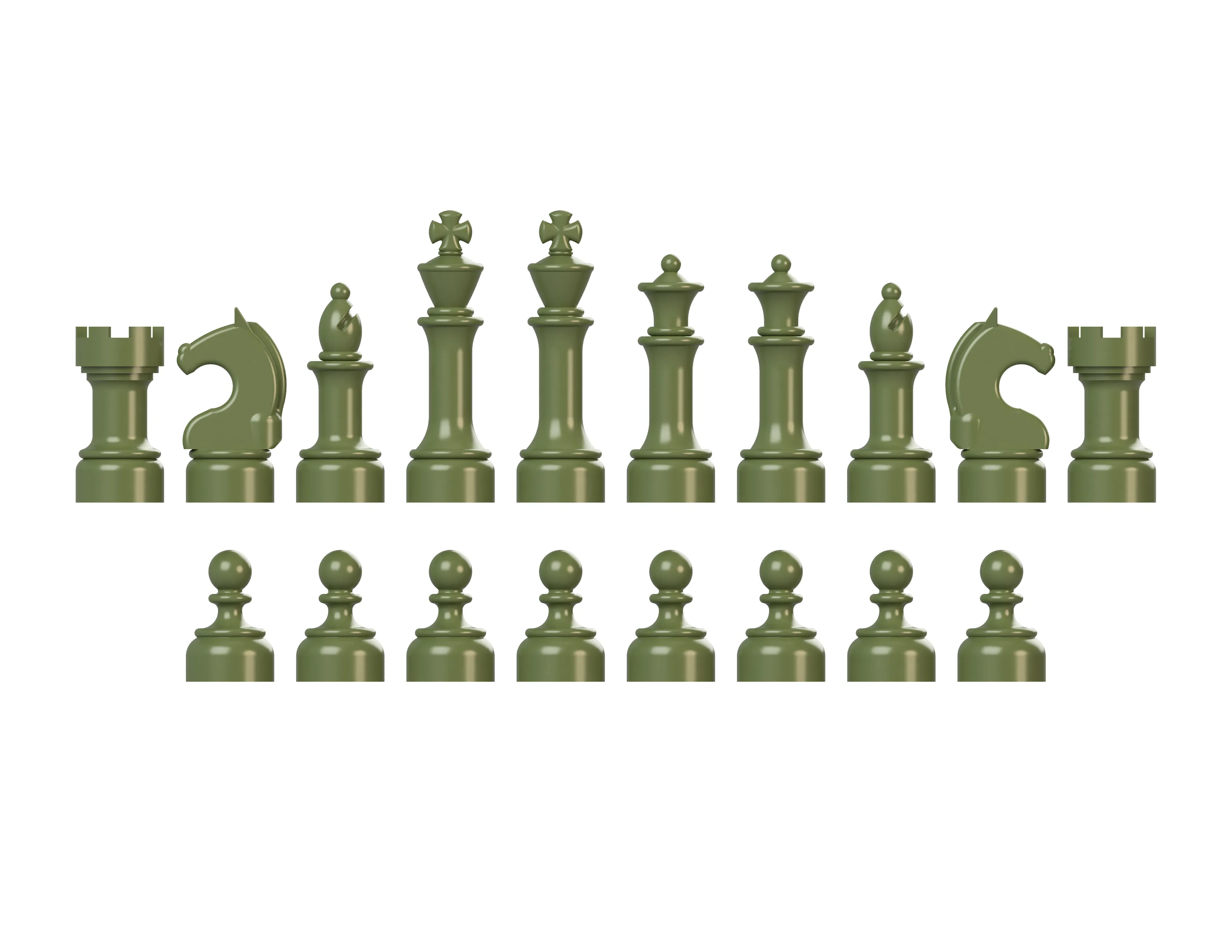 Chess Color Set - Olive Green