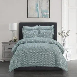 Chic Home Blaine Duvet Cover Set Contemporary Two Tone Striped Chevron Pattern Bedding - Pillow Sham Included - 2 Piece - Twin 68x90", Green
