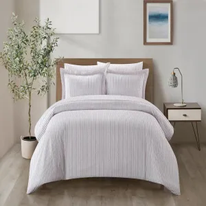 Chic Home Wesley Duvet Cover Set Contemporary Solid White With Dot Striped Pattern Print Design Bed In A Bag Bedding - Sheets Pillowcase Pillow Sham Included - 5 Piece - Twin 68x90", Wine Red