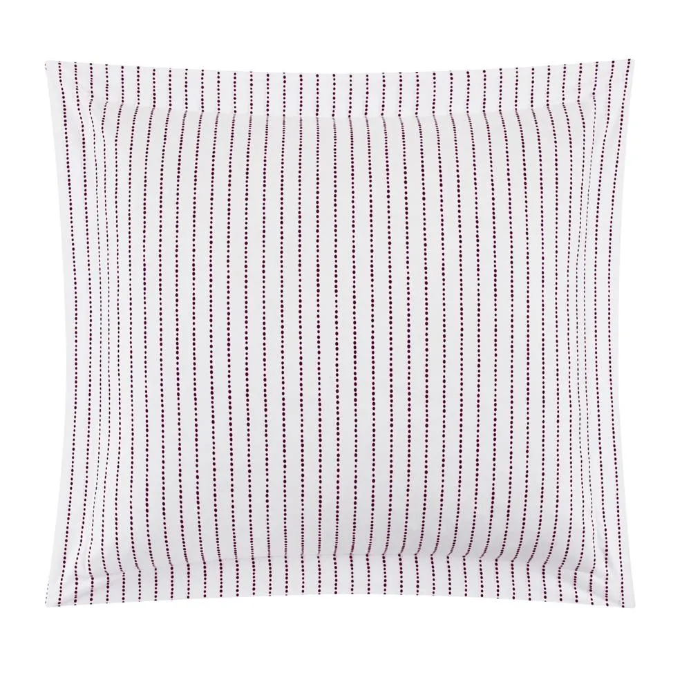 Chic Home Wesley Duvet Cover Set Contemporary Solid White With Dot Striped Pattern Print Design Bedding - Pillow Sham Included - 2 Piece - Twin 68x90", Dark Purple