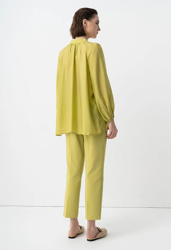 Choice Single Tone Long Raglan Sleeves Shirt Green