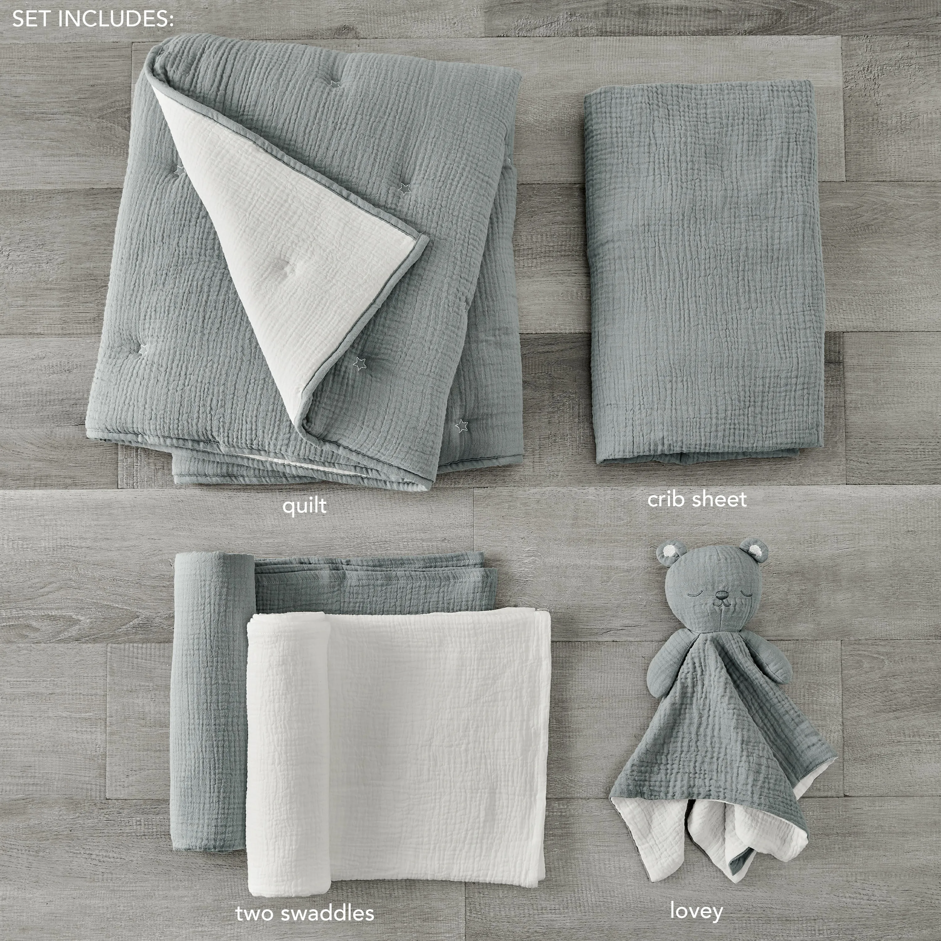 Cloud Muslin 5pc Bedding Set