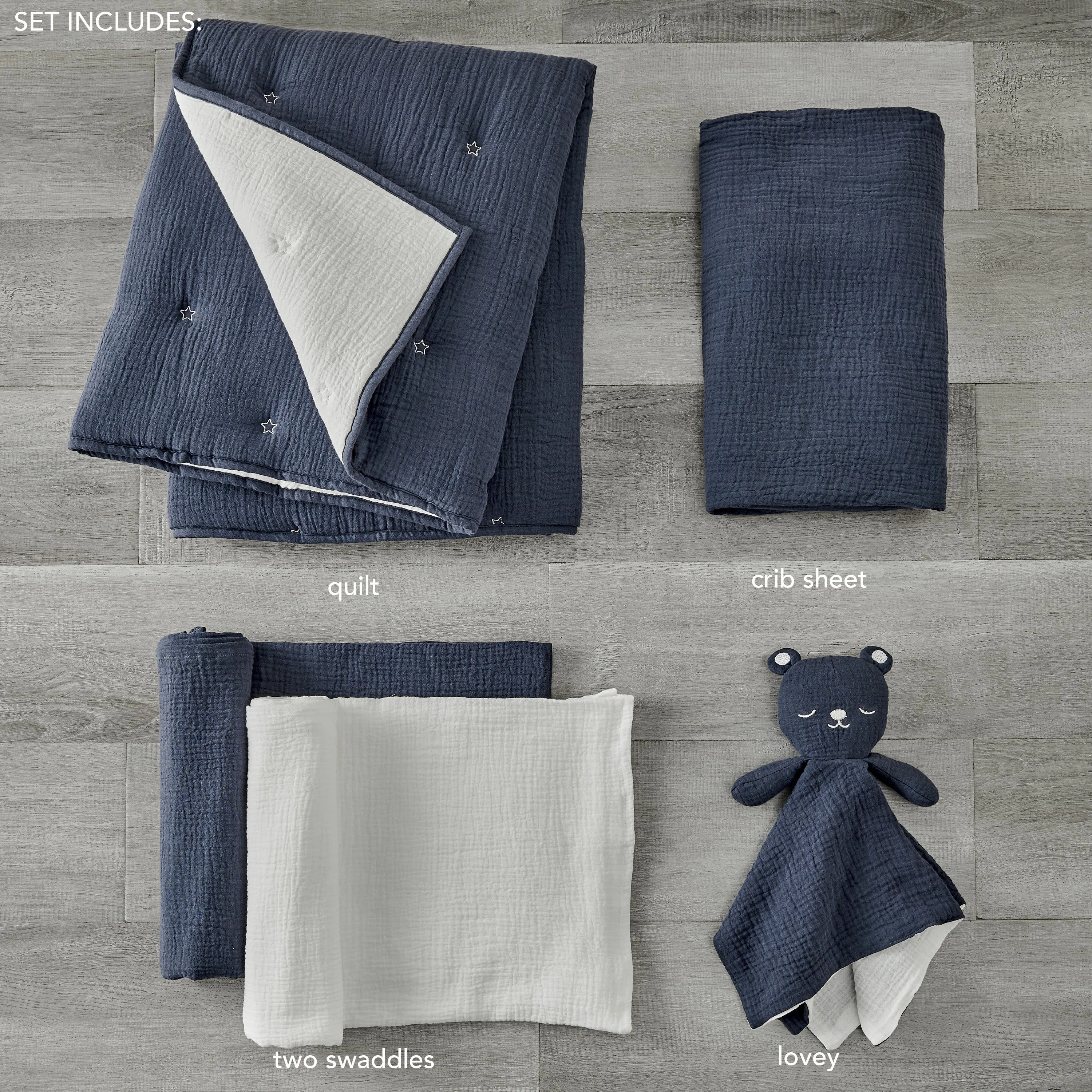 Cloud Muslin 5pc Bedding Set