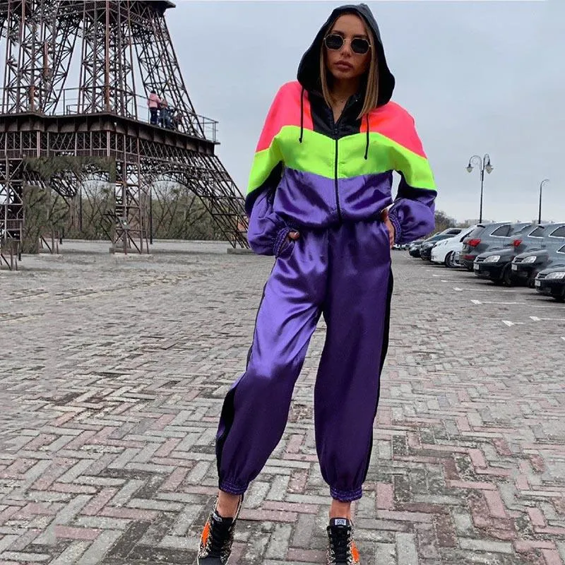 Colorblock Sports Two Pieces Set