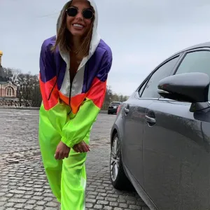 Colorblock Sports Two Pieces Set