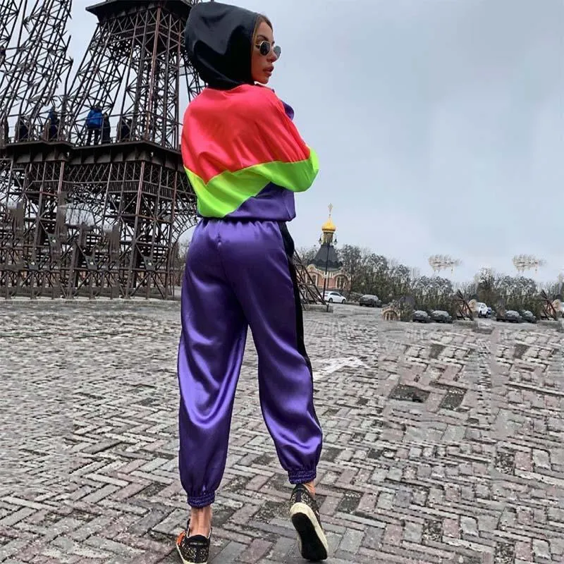 Colorblock Sports Two Pieces Set