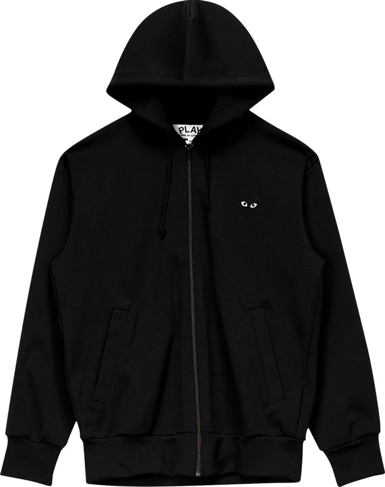 Comme des Garçons PLAY Big Heart Zip Up Sweatshirt 'Black', black