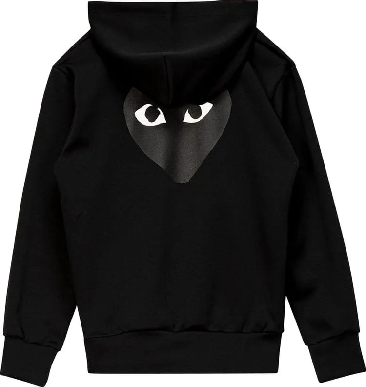 Comme des Garçons PLAY Big Heart Zip Up Sweatshirt 'Black', black