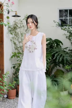 Cuc Straight Sleeveless Linen Top