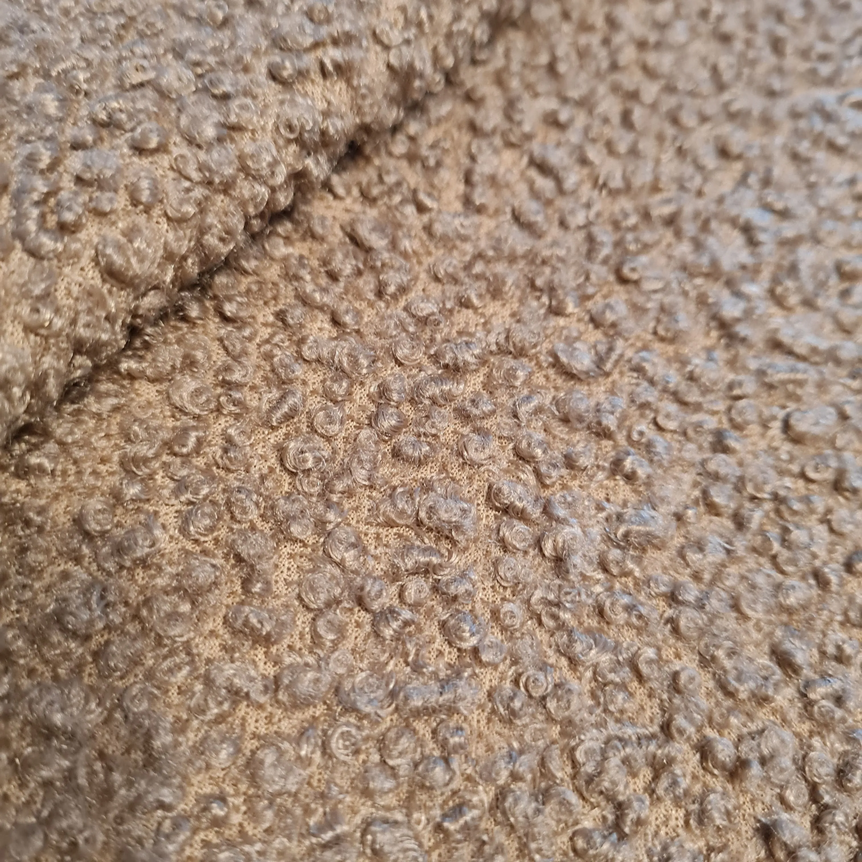 Dark Brown Solid Boucle Fabric 17895