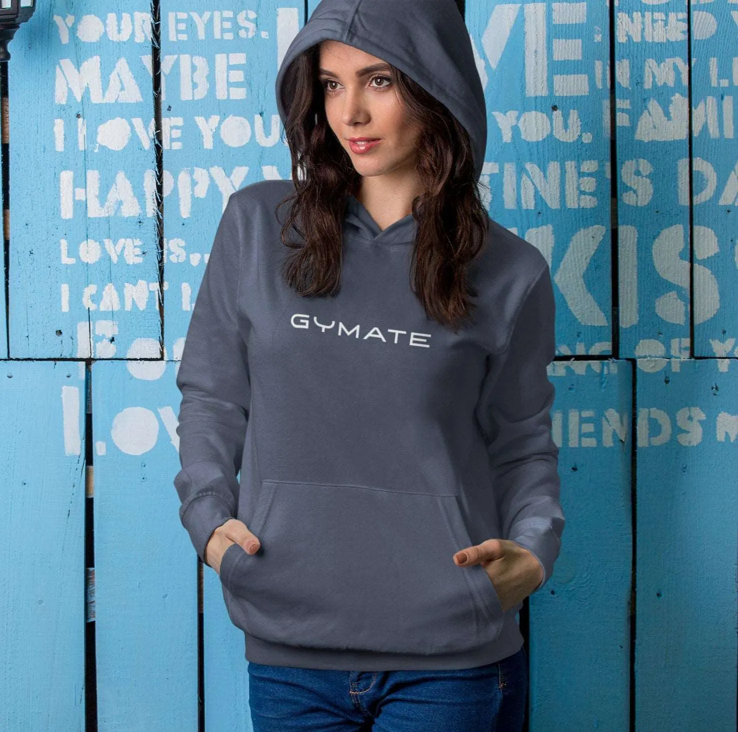 Designer Womens Blue Hoodies Original Gymate ctr/large