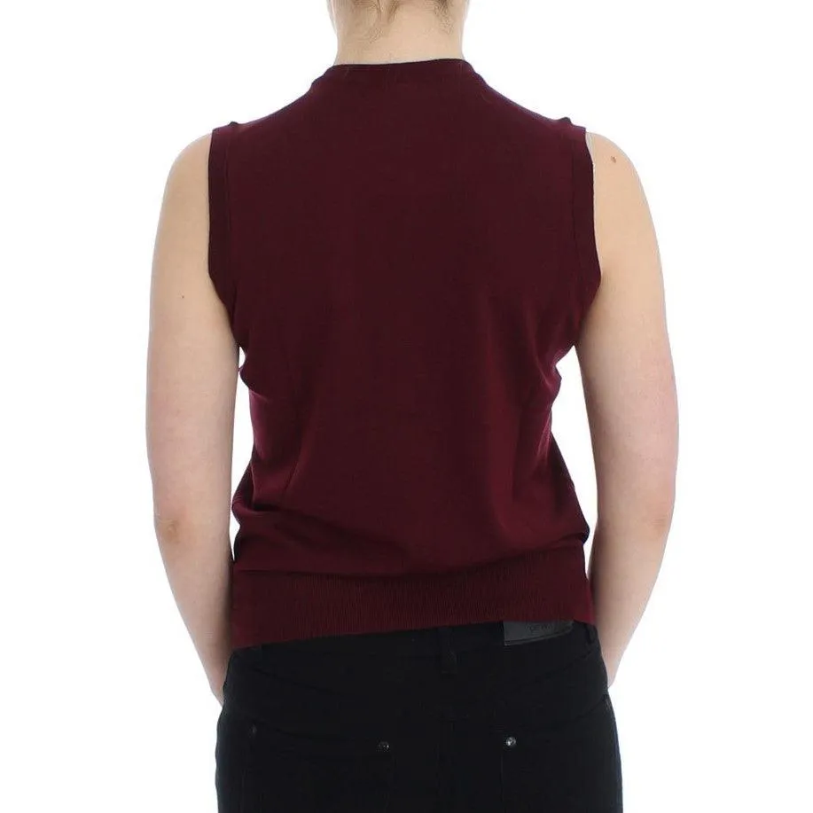 Dolce & Gabbana Elegant Red Wool Sleeveless Pullover Vest