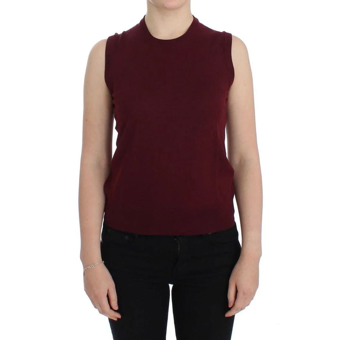 Dolce & Gabbana Elegant Red Wool Sleeveless Pullover Vest