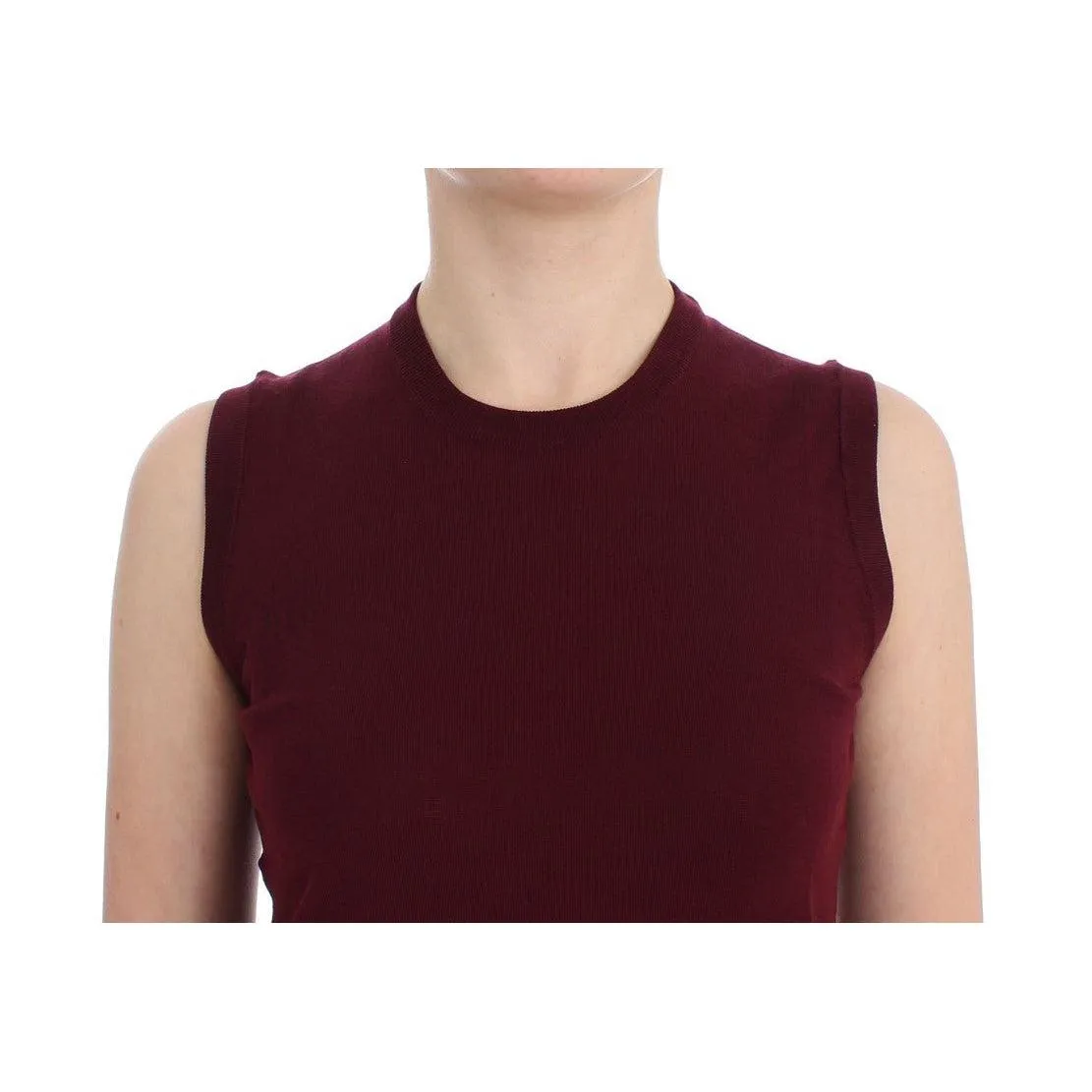Dolce & Gabbana Elegant Red Wool Sleeveless Pullover Vest