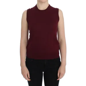 Dolce & Gabbana Elegant Red Wool Sleeveless Pullover Vest