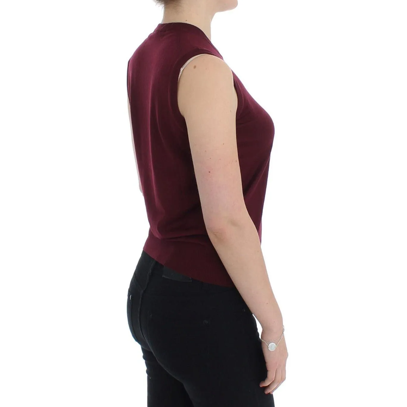 Dolce & Gabbana Elegant Red Wool Sleeveless Pullover Vest