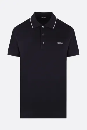 Embroidered Piquet Cotton Polo Shirt