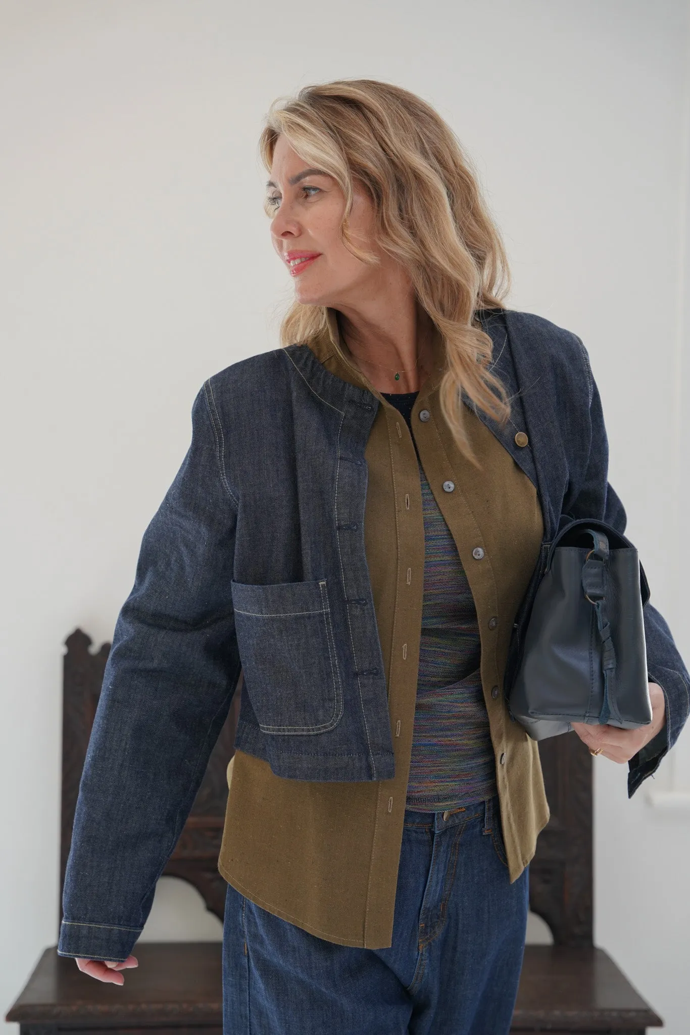 Enzyme Blue Cropped Jacket