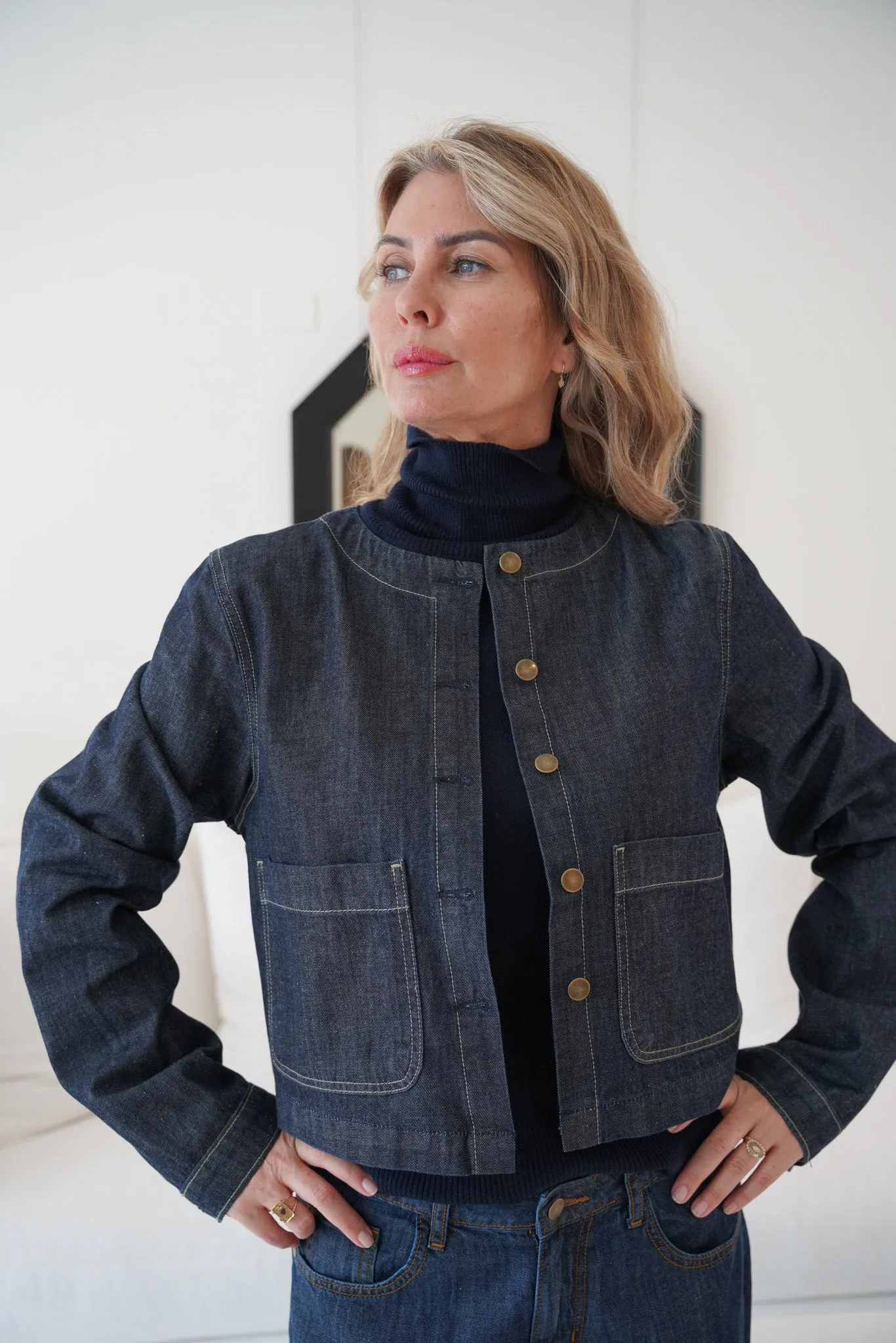 Enzyme Blue Cropped Jacket