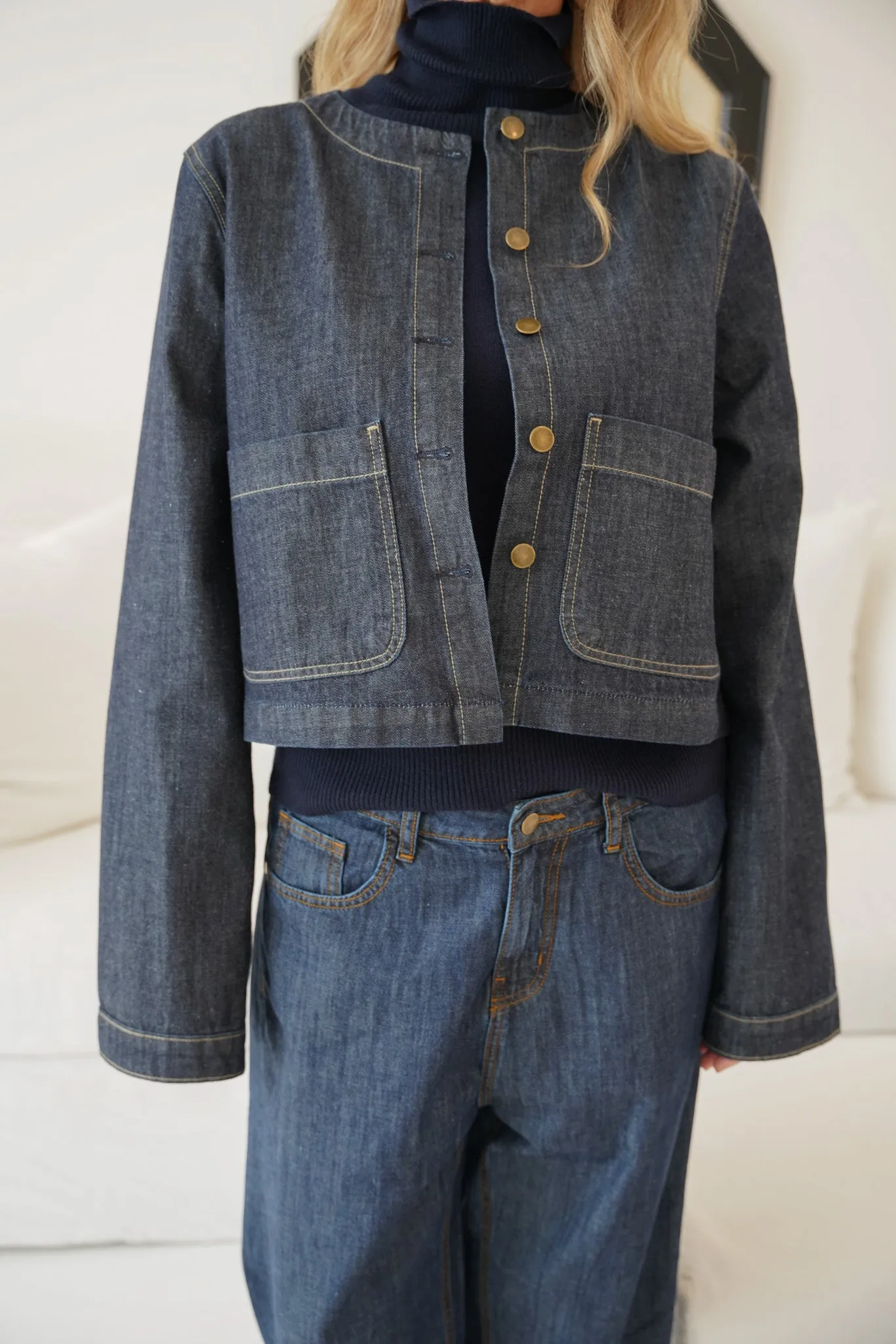 Enzyme Blue Cropped Jacket