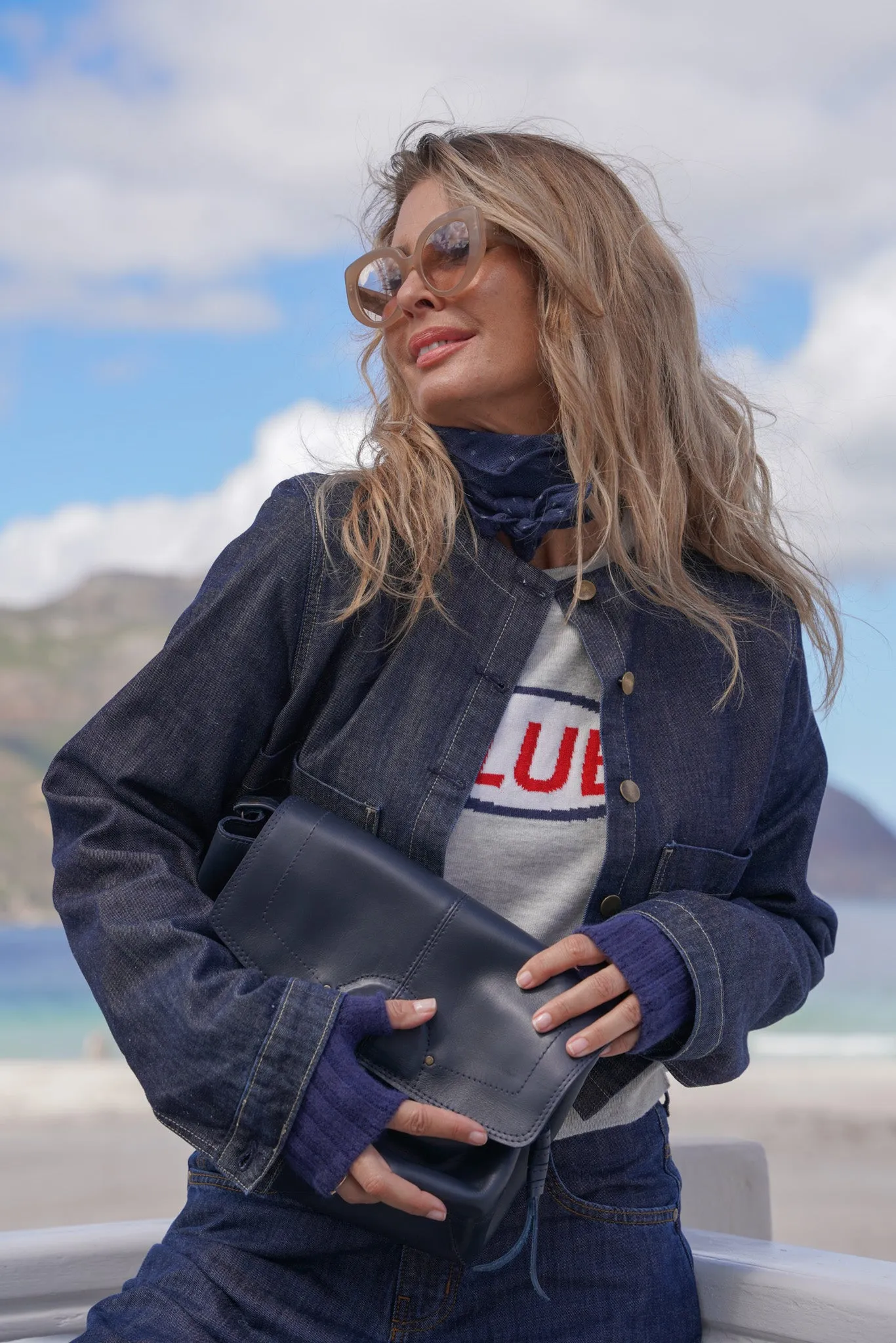 Enzyme Blue Cropped Jacket