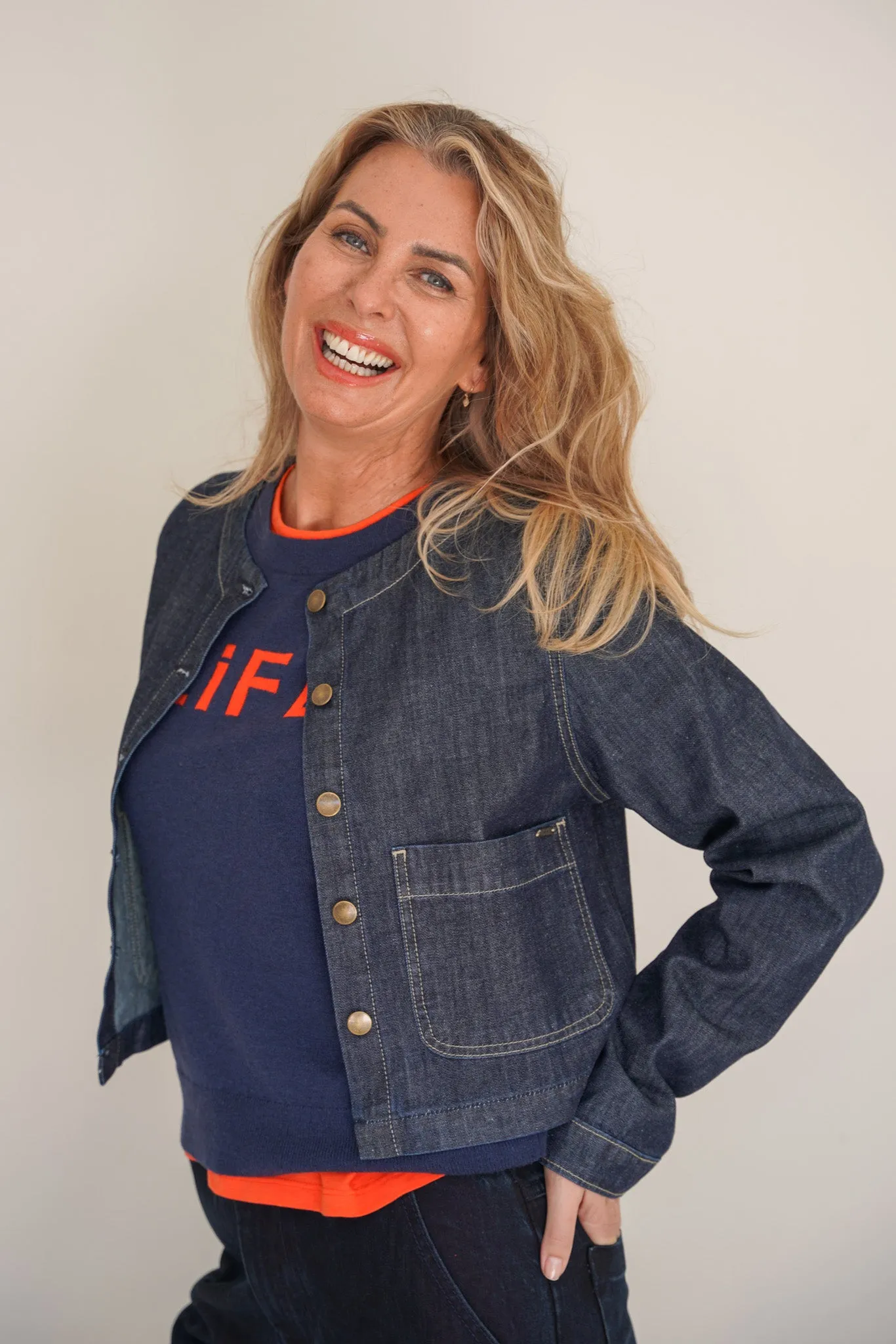 Enzyme Blue Cropped Jacket