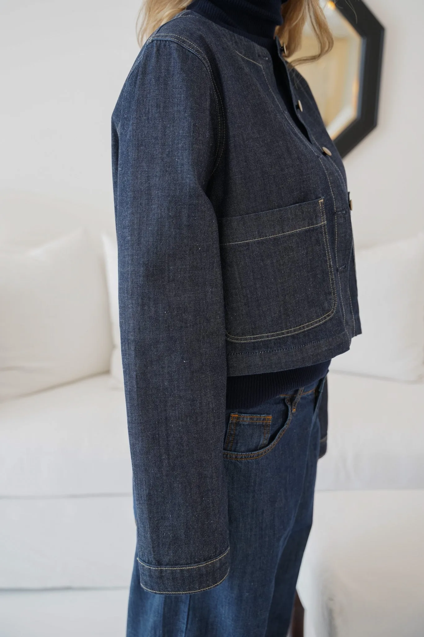 Enzyme Blue Cropped Jacket