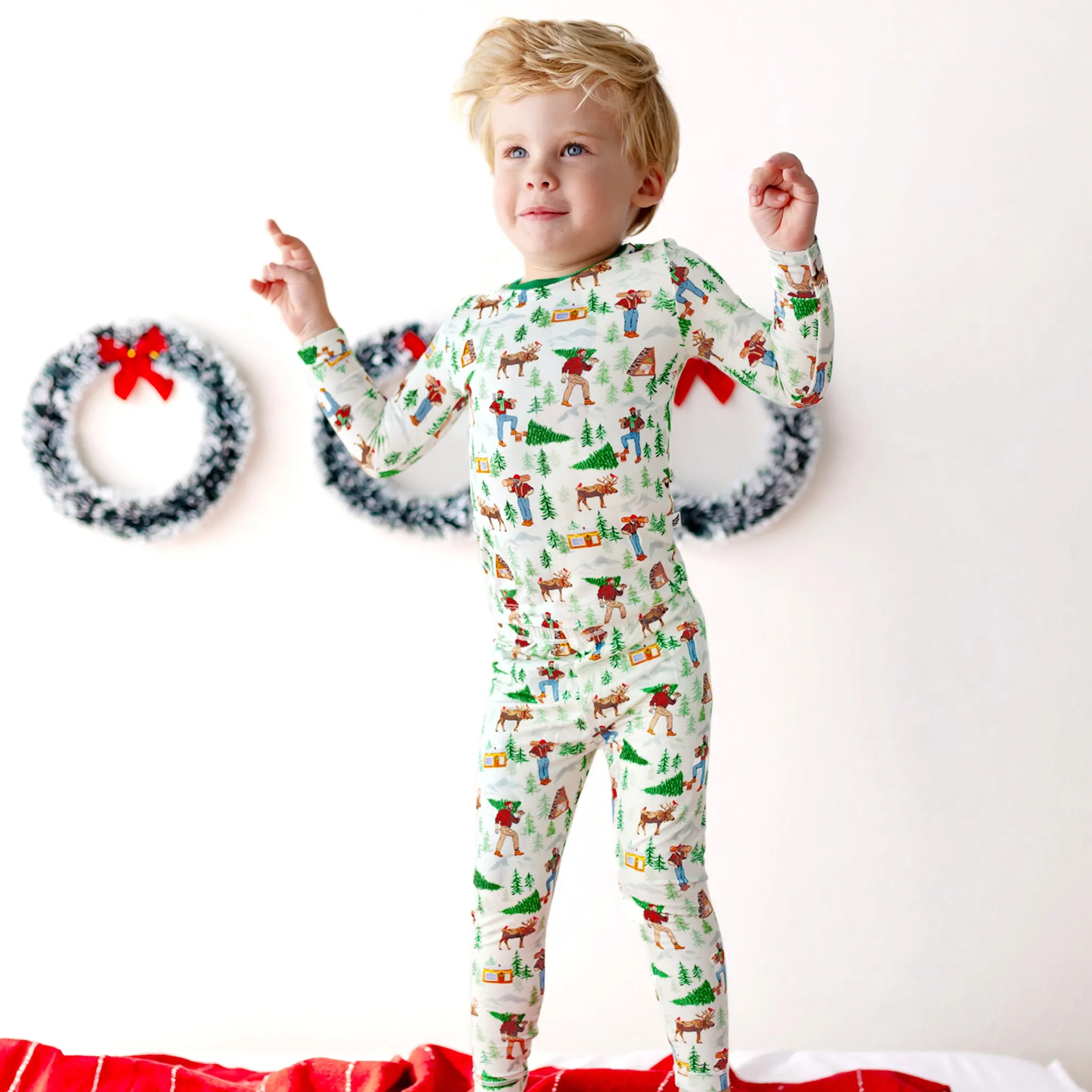 Forest Wonderland Lumberjacks Long Sleeve Pajama Set (2T-12Y)