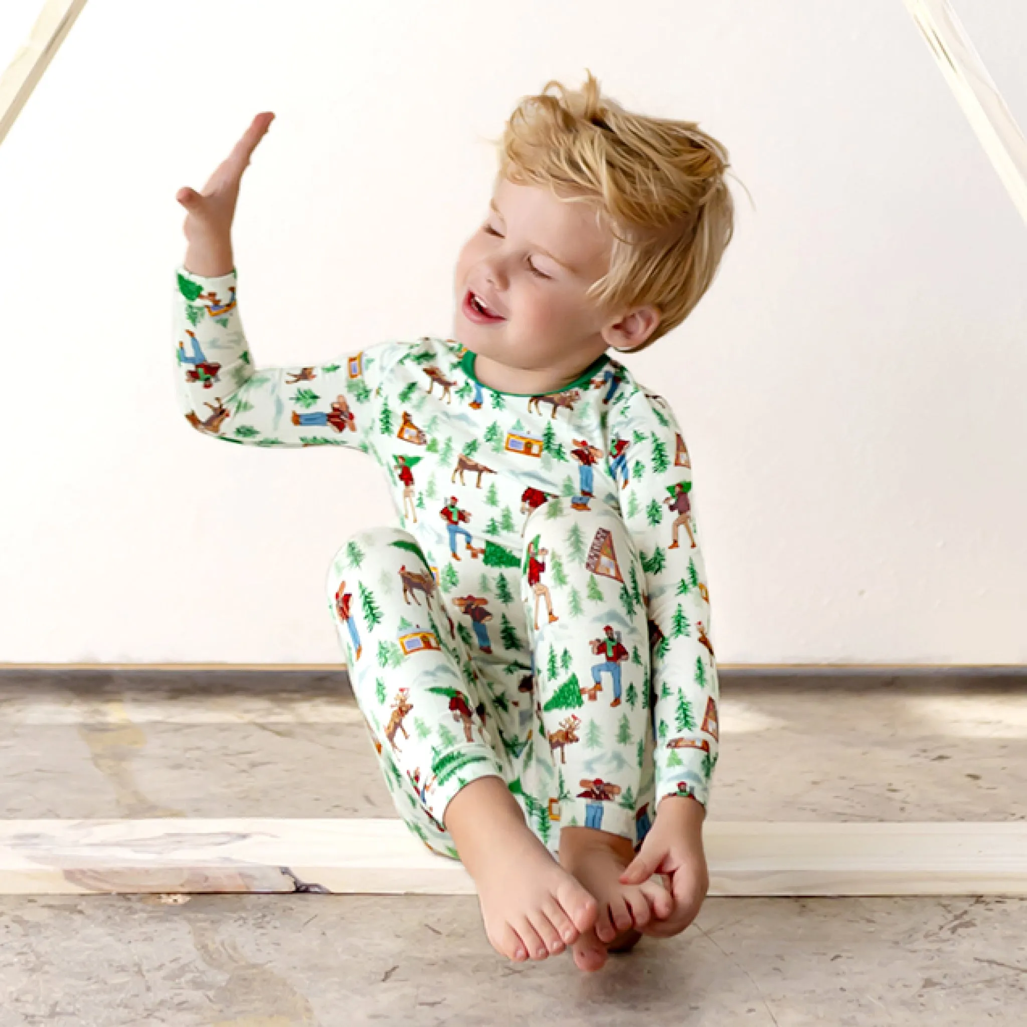 Forest Wonderland Lumberjacks Long Sleeve Pajama Set (2T-12Y)