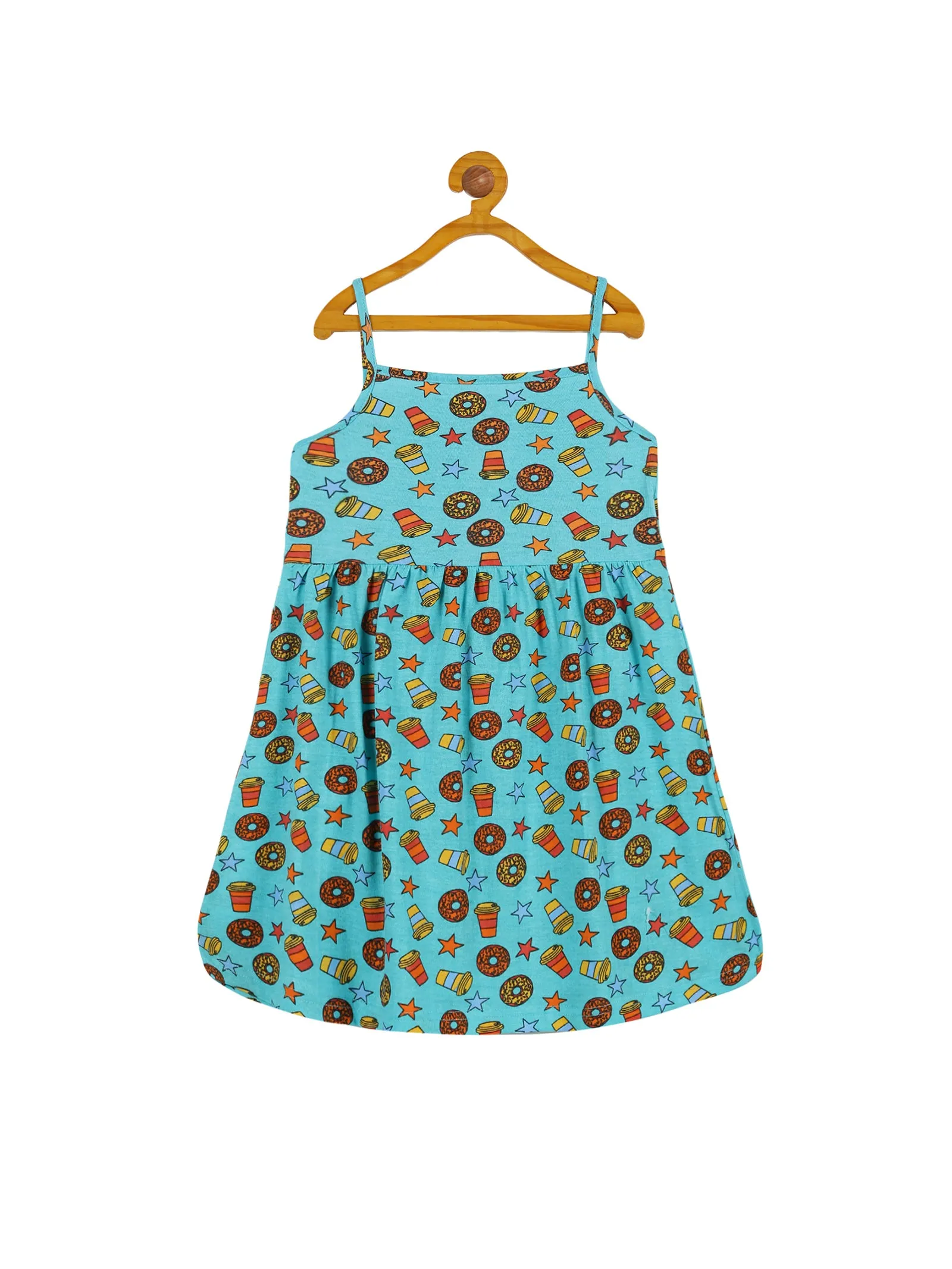 Girls Strap Dress With Yoke Pack of 2
