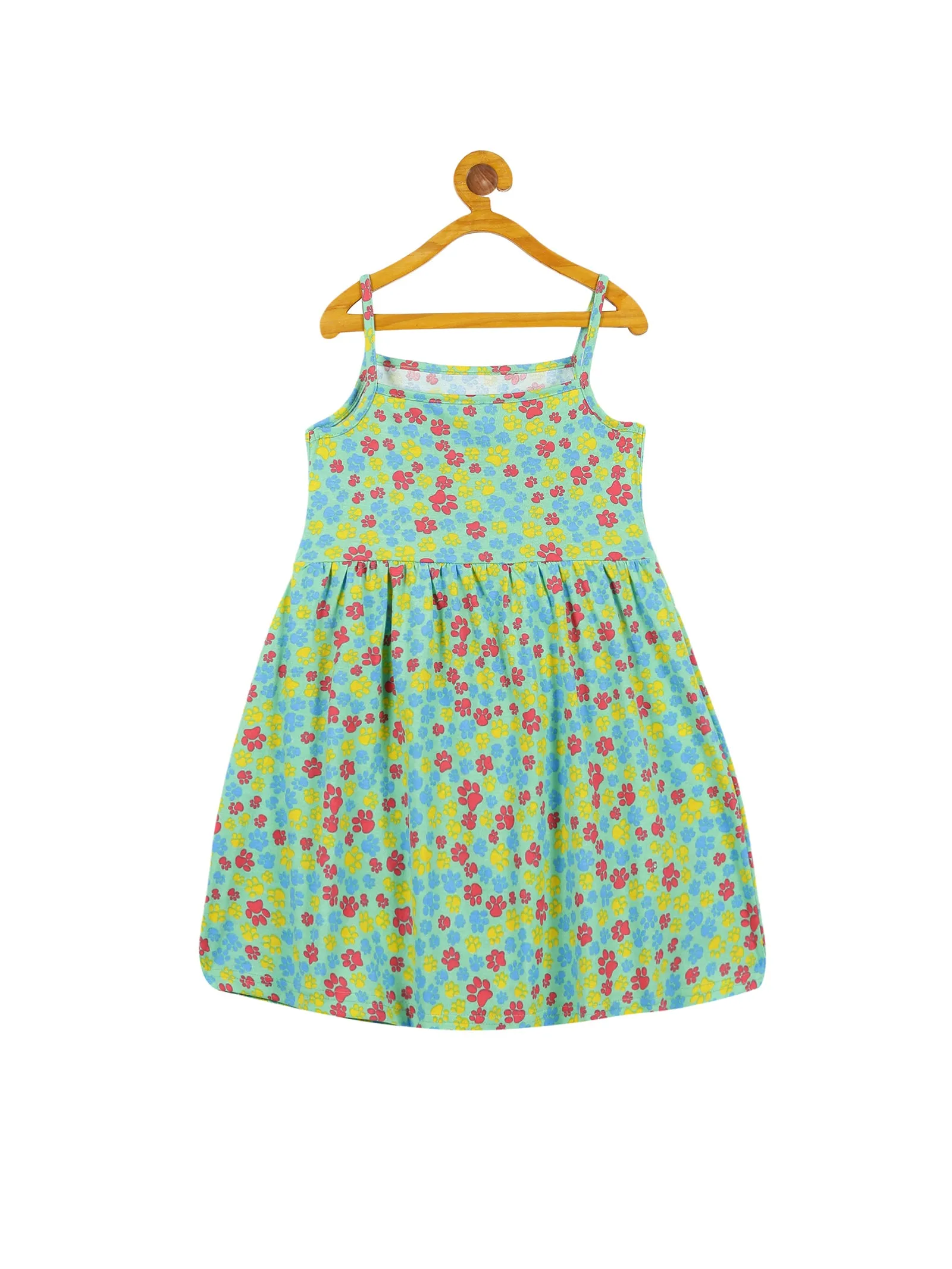 Girls Strap Dress With Yoke Pack of 2
