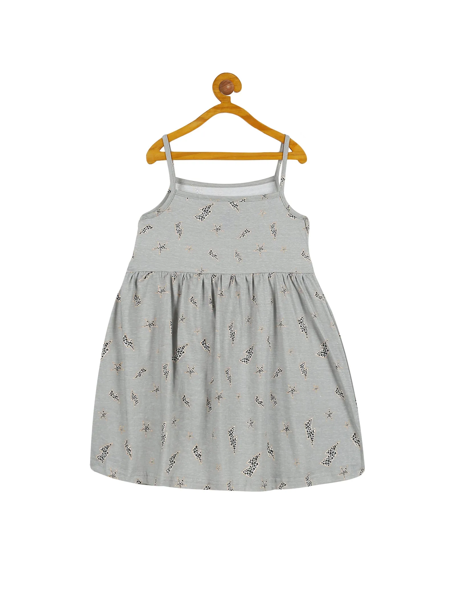 Girls Strap Dress With Yoke Pack of 2