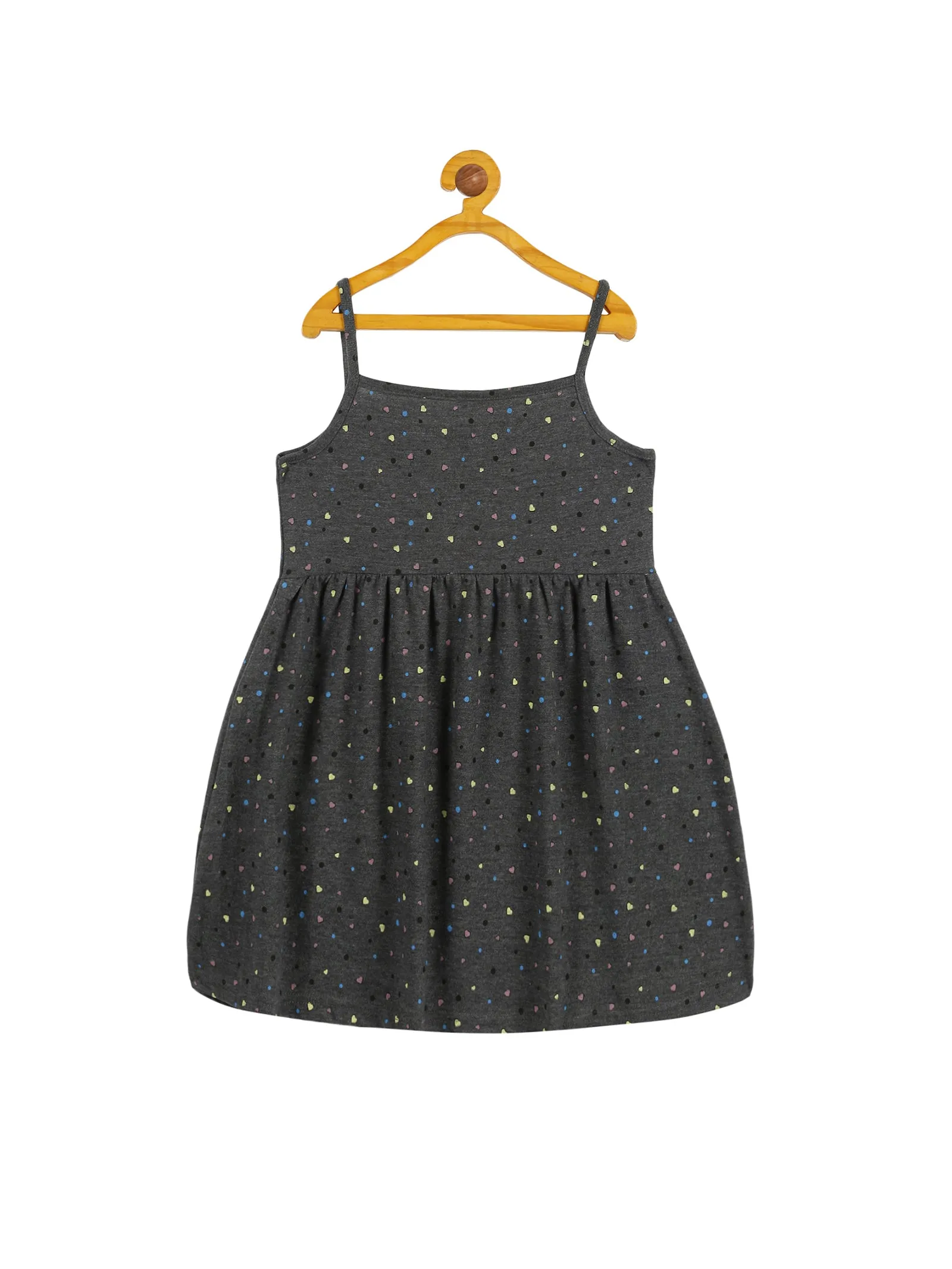 Girls Strap Dress With Yoke Pack of 2