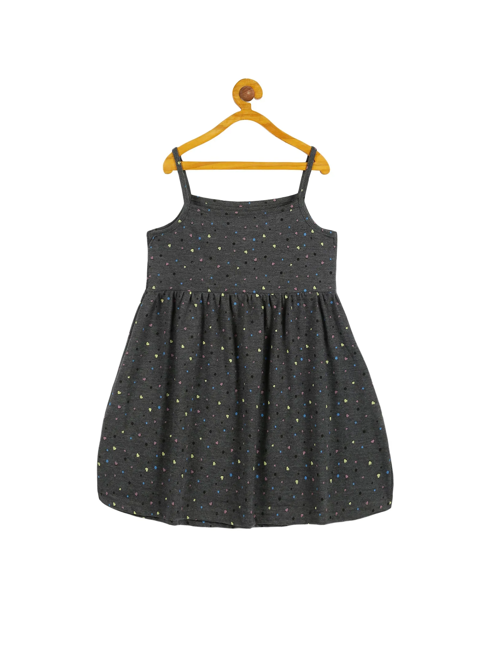 Girls Strap Dress With Yoke Pack of 2