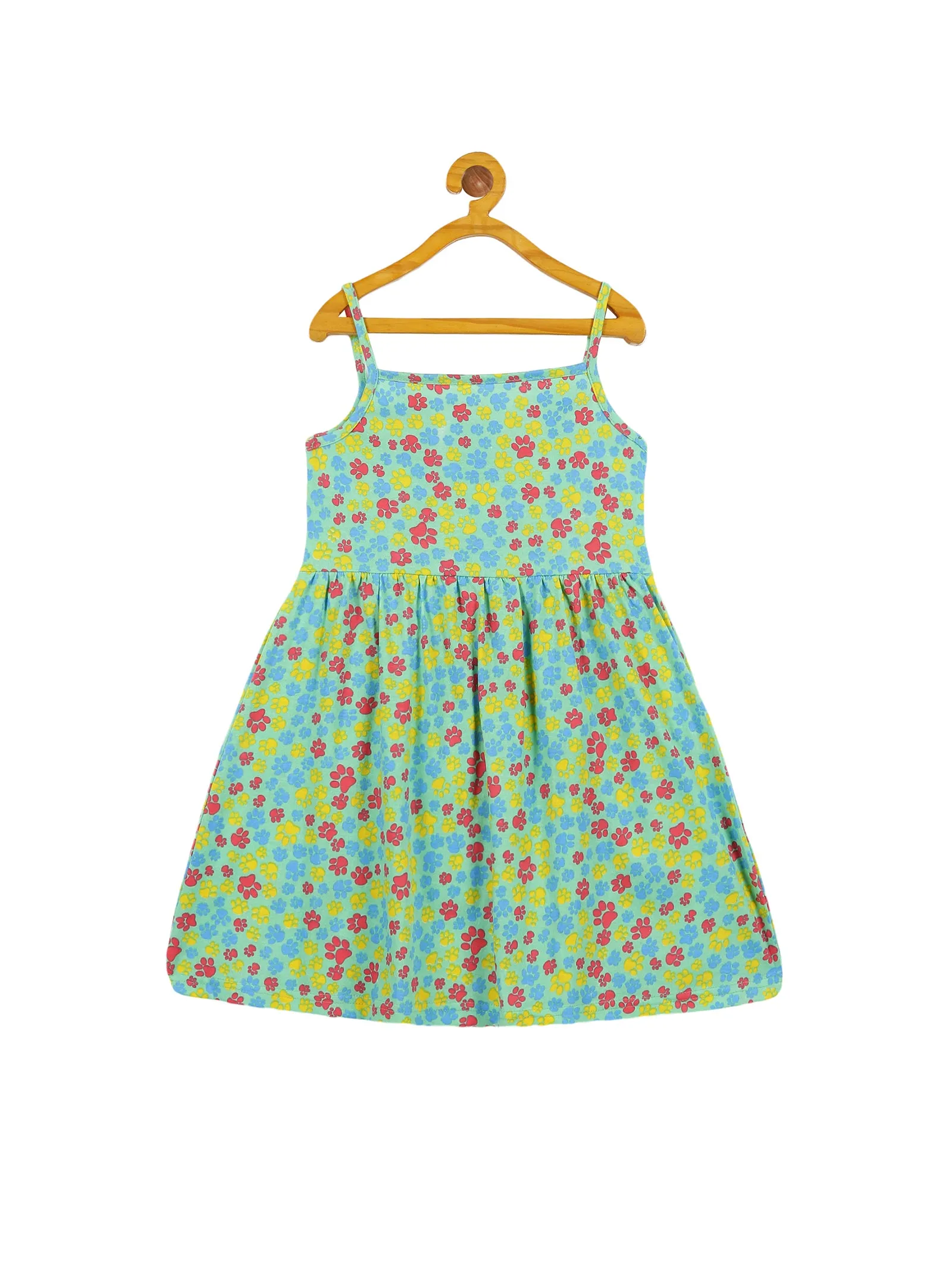 Girls Strap Dress With Yoke Pack of 2