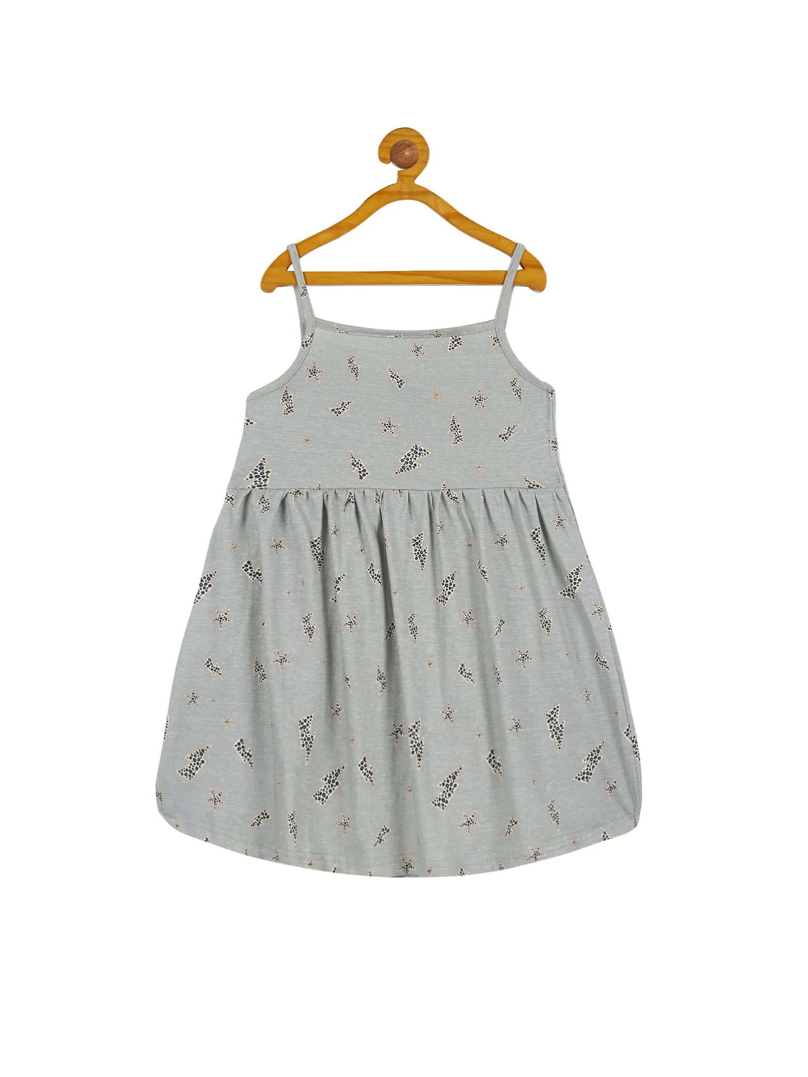 Girls Strap Dress With Yoke Pack of 2
