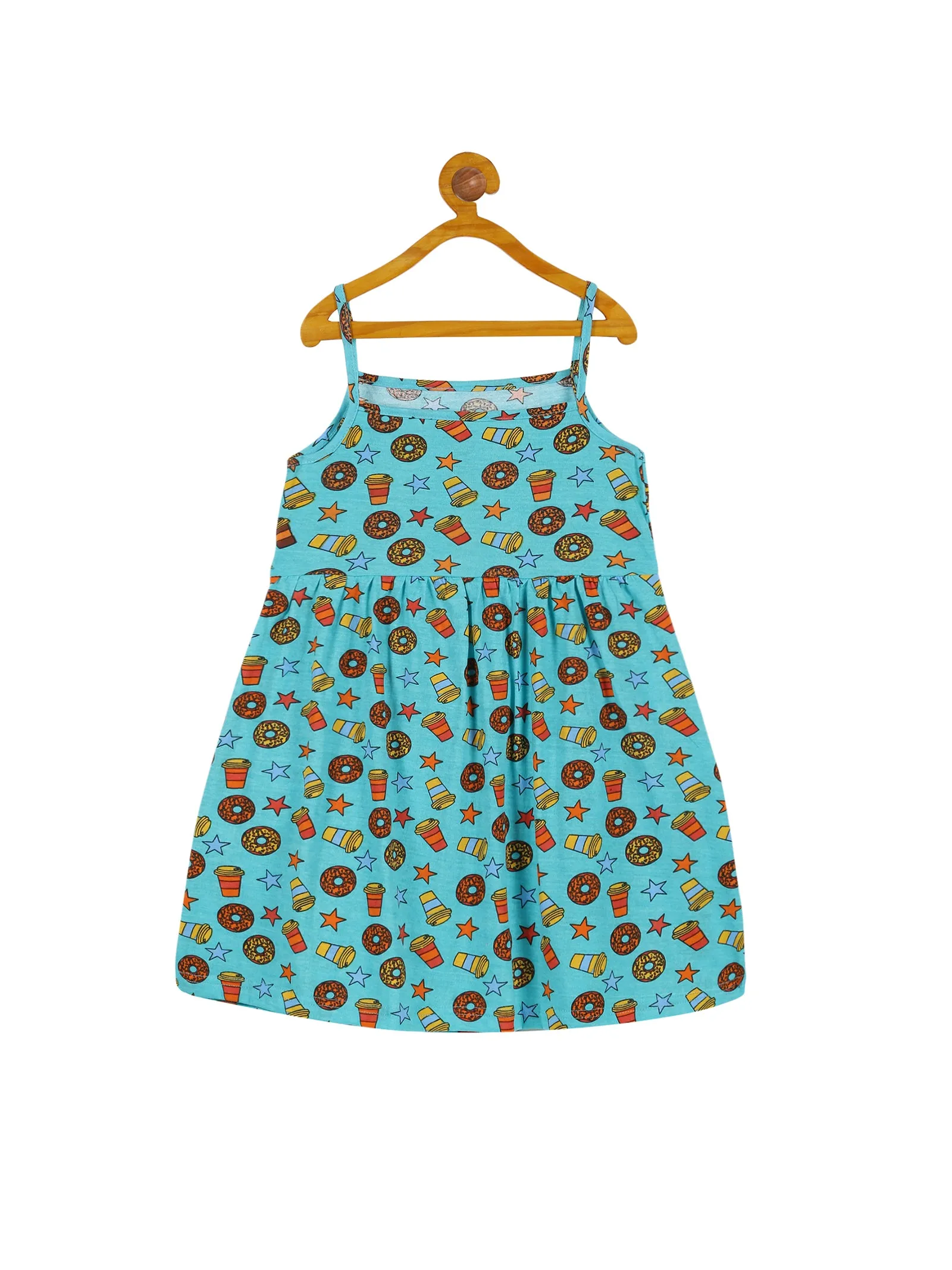Girls Strap Dress With Yoke Pack of 2