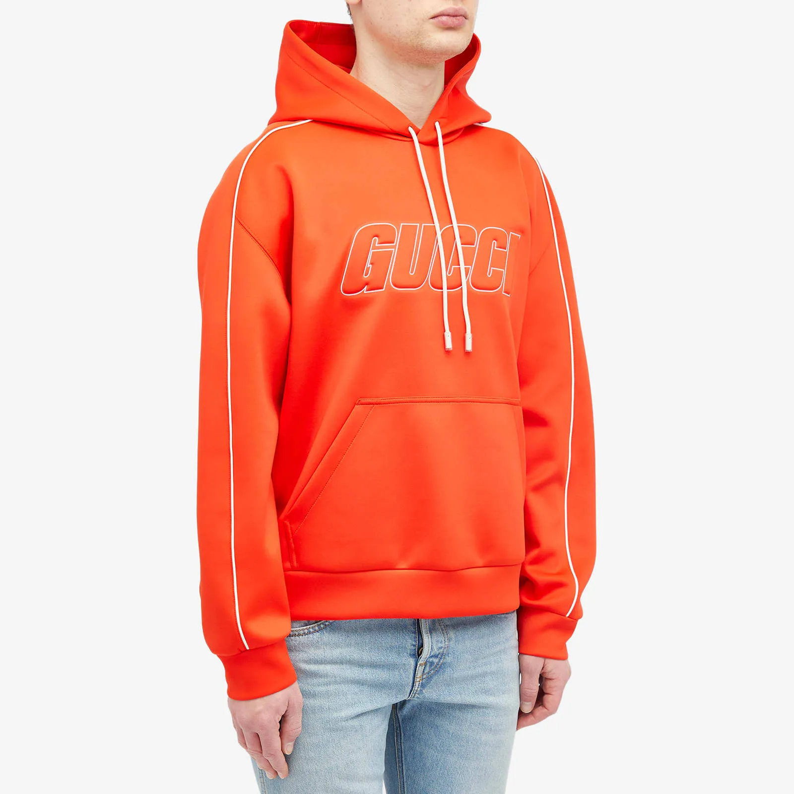 Gucci Logo Neoprene Hoodie, Coral