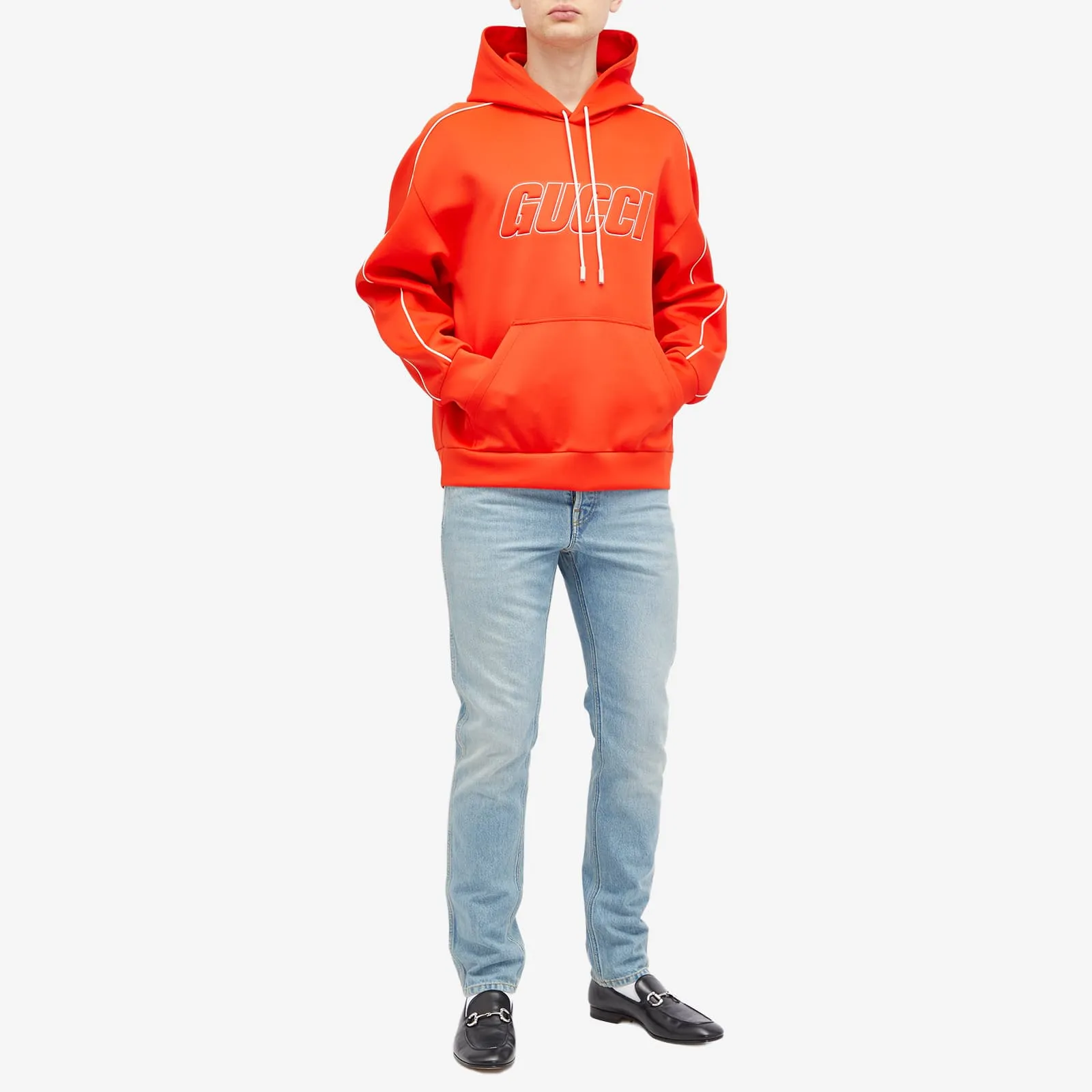 Gucci Logo Neoprene Hoodie, Coral