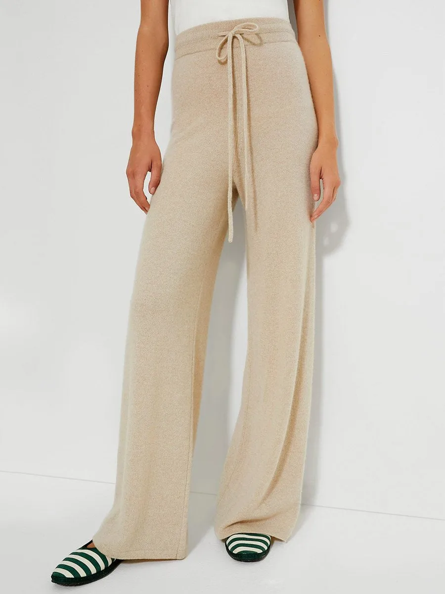 Hoodied Collar Knitted Drawstring Waist Two Pieces Set