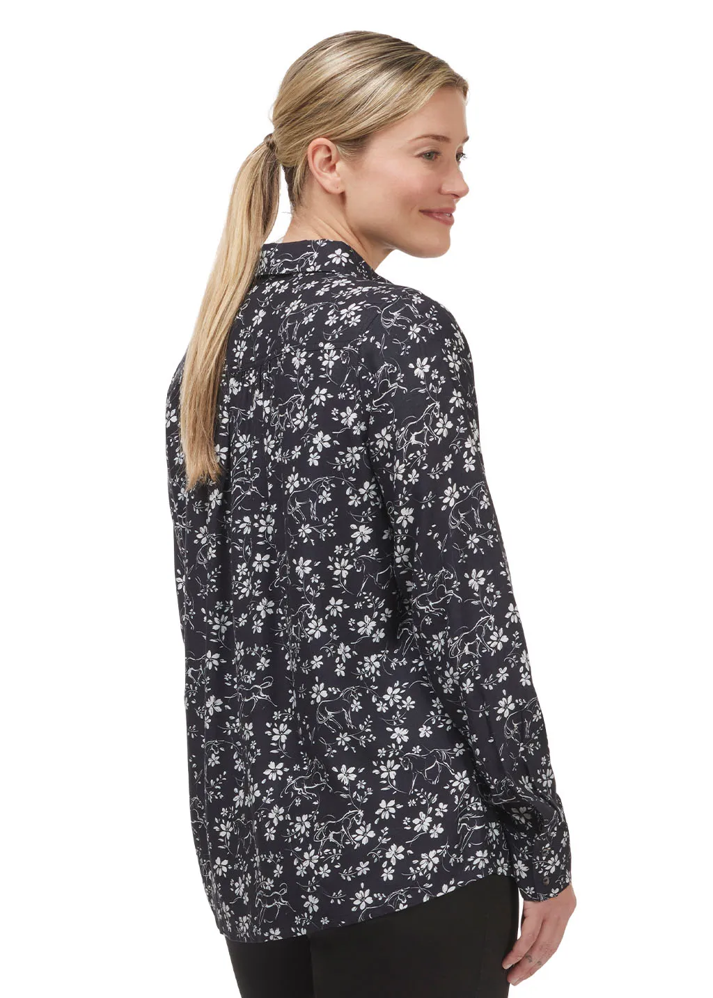 Horse Floral Button Up Shirt
