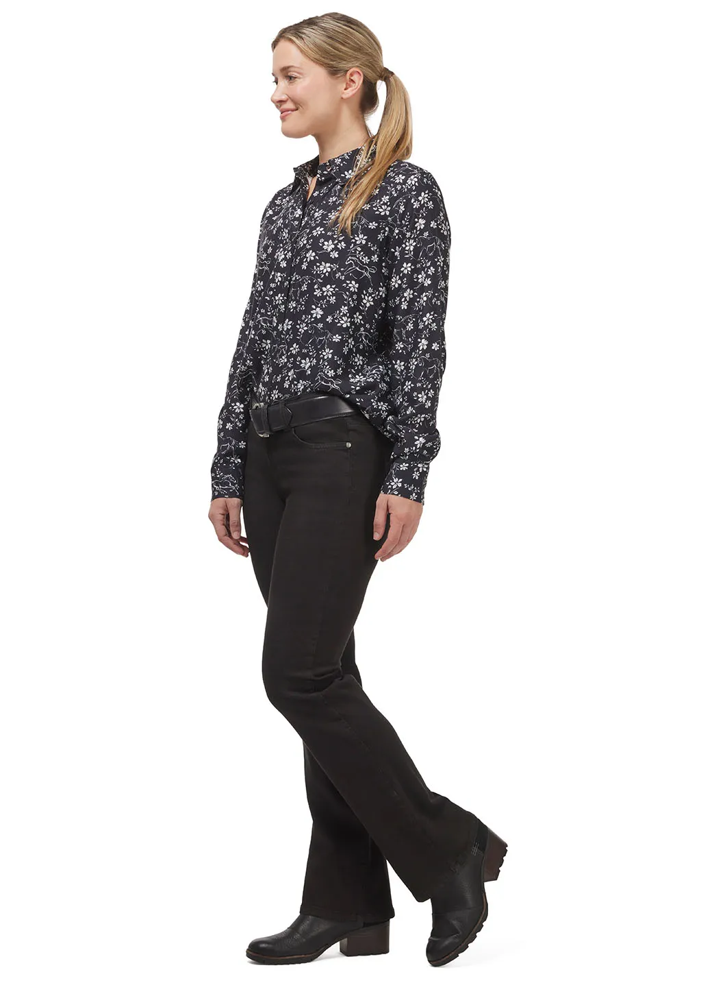 Horse Floral Button Up Shirt