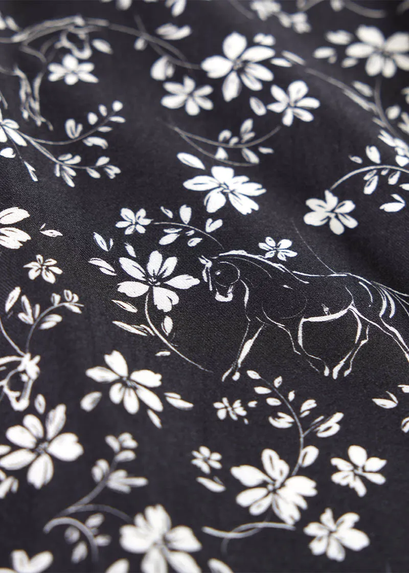 Horse Floral Button Up Shirt